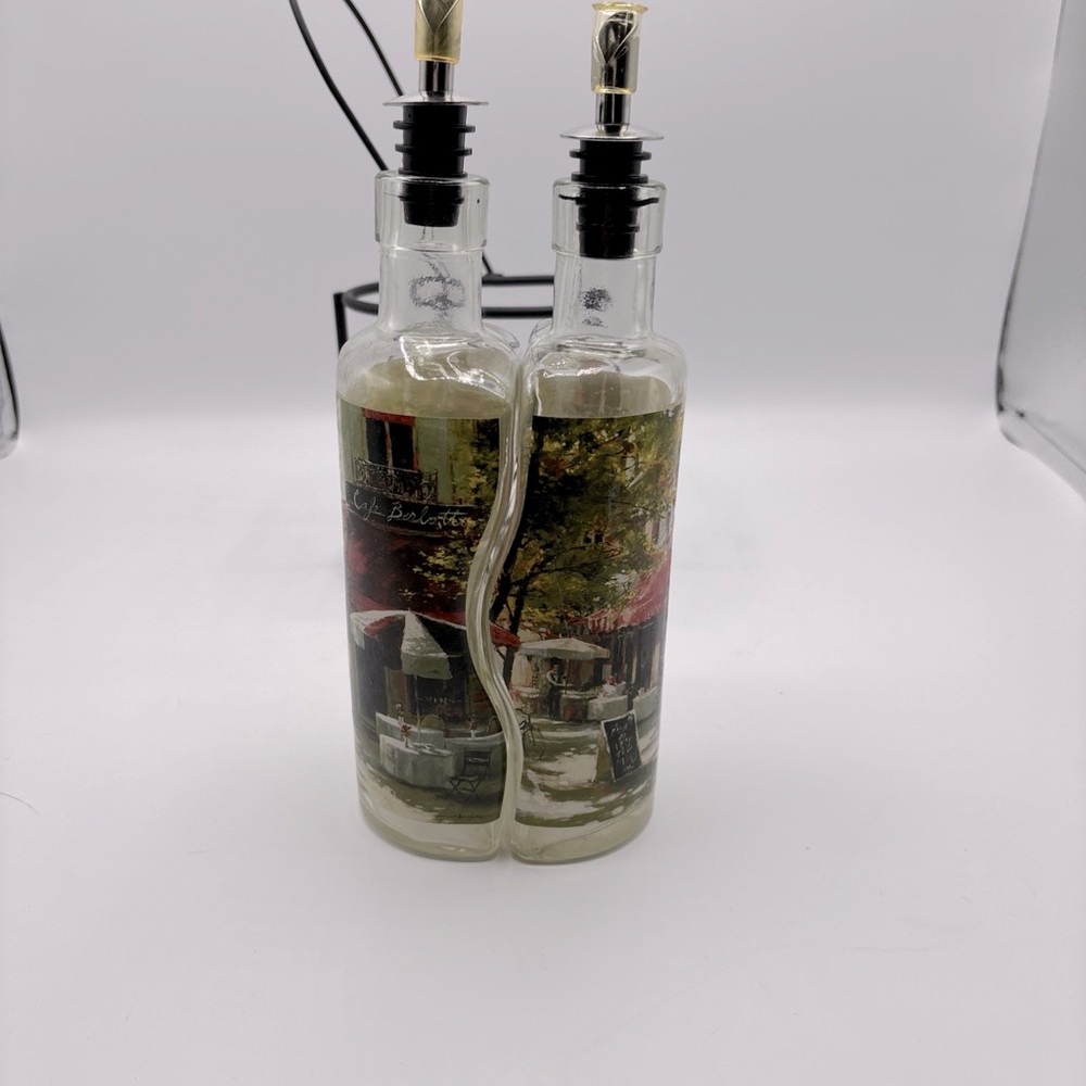 Scenic Glass Oil and Vinegar Dispenser Set